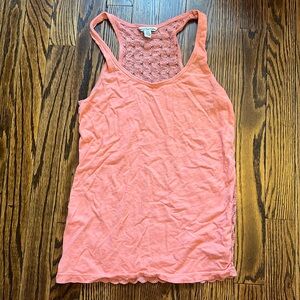 American Eagle coral tank top racer back size XS lace back